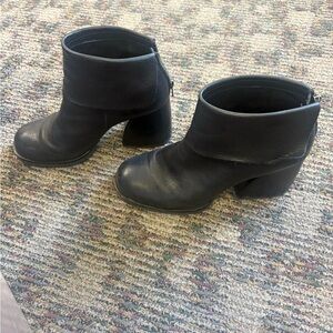 Kork-Ease Black Heeled Booties for Women
